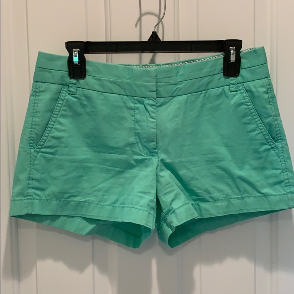 J.Crew Factory Green Cotton Chino Mid Rise Shorts